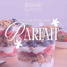 a parfait with text
